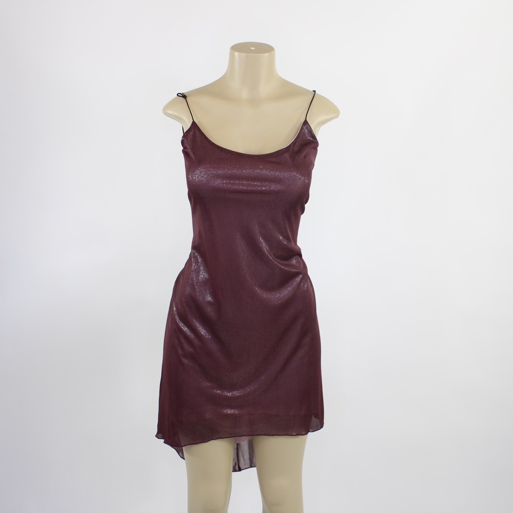 Vintage 90s Mat Sui purple & pink shimmery  dress